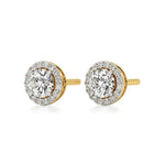 Mira | Round Solitaire Lab-Grown Diamond with Halo Studs - Nivara