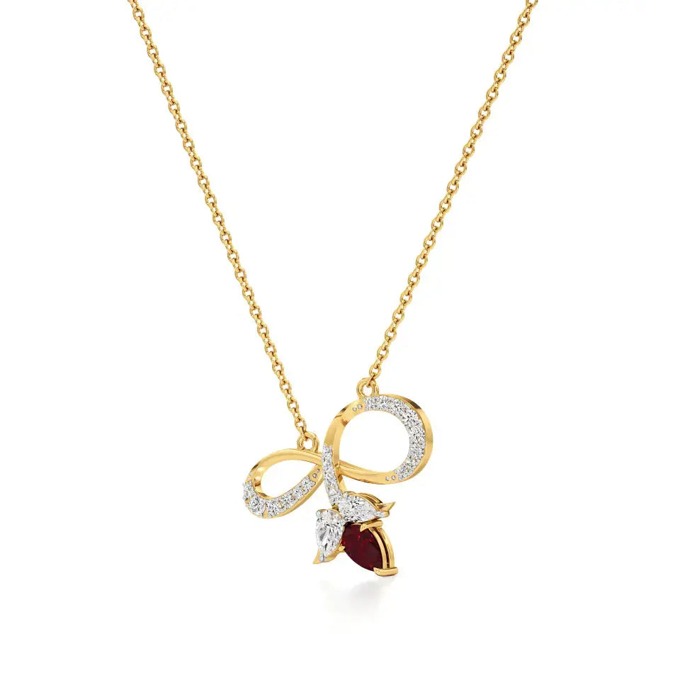 Foreva | Classic Ruby & Diamond Infinity Pendant - Nivara