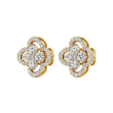 Flora | Round Lab-Grown Diamonds Quatrefoil Studs - Nivara