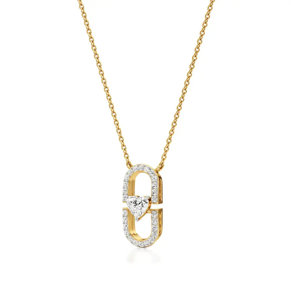 Sneh | Heart & Round Lab Grown Diamonds Pendant - Nivara