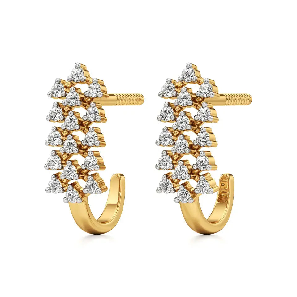 Jess | Round Lab-Grown Diamonds on J-Shaped Studs - Nivara