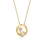 Sneh | Round Lab Grown Diamonds Dual Heart Pendant - Nivara