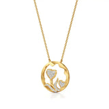 Sneh | Round Lab Grown Diamonds Dual Heart Pendant - Nivara