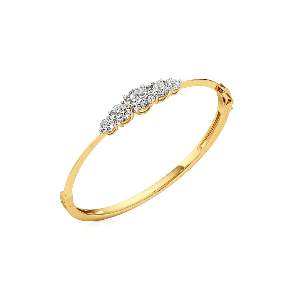 Noor | Classic Five Lab Grown Diamonds Oval Bangle - Nivara