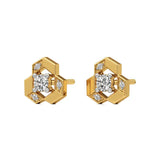 Mode | Round Solitaire Stud with Side Round Diamonds - Nivara