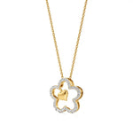 Flora | Floral Design Halo with Heart Motif Pendant - Nivara