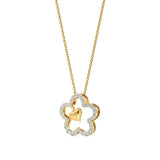 Flora | Floral Design Halo with Heart Motif Pendant - Nivara