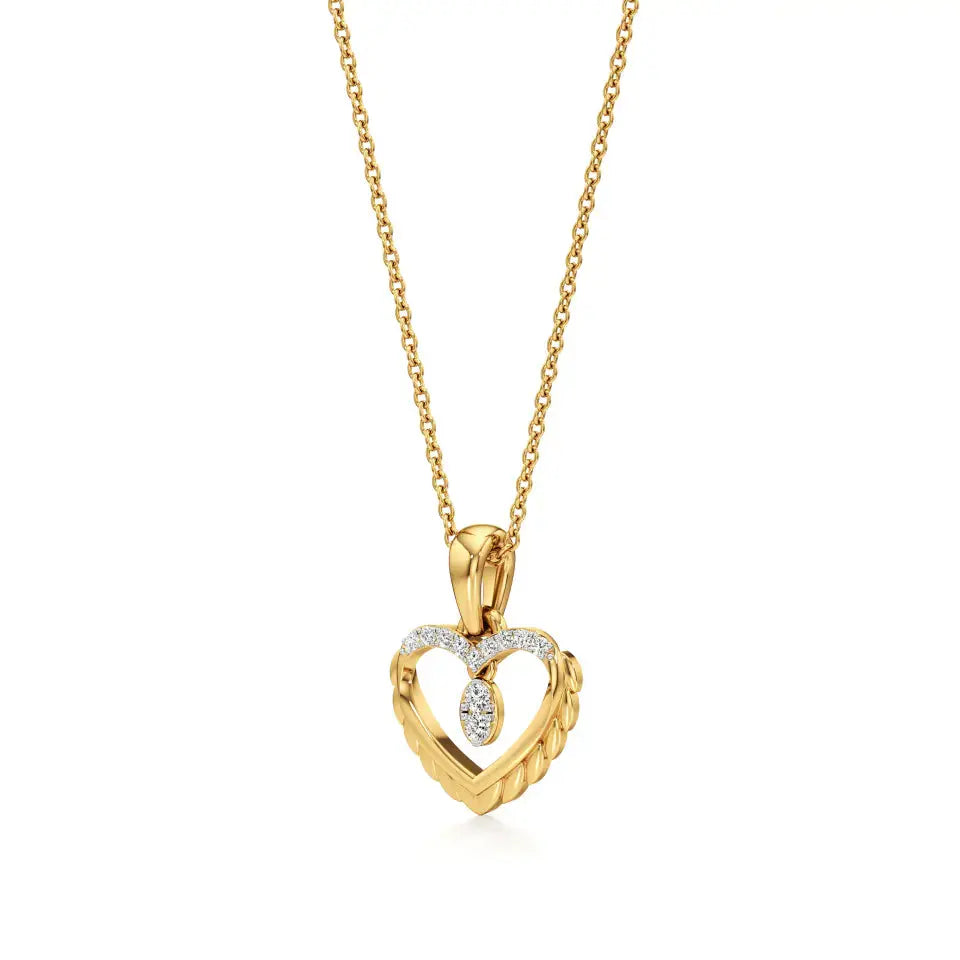 Sneh | Round Lab Grown Diamonds Heart Pendant - Nivara