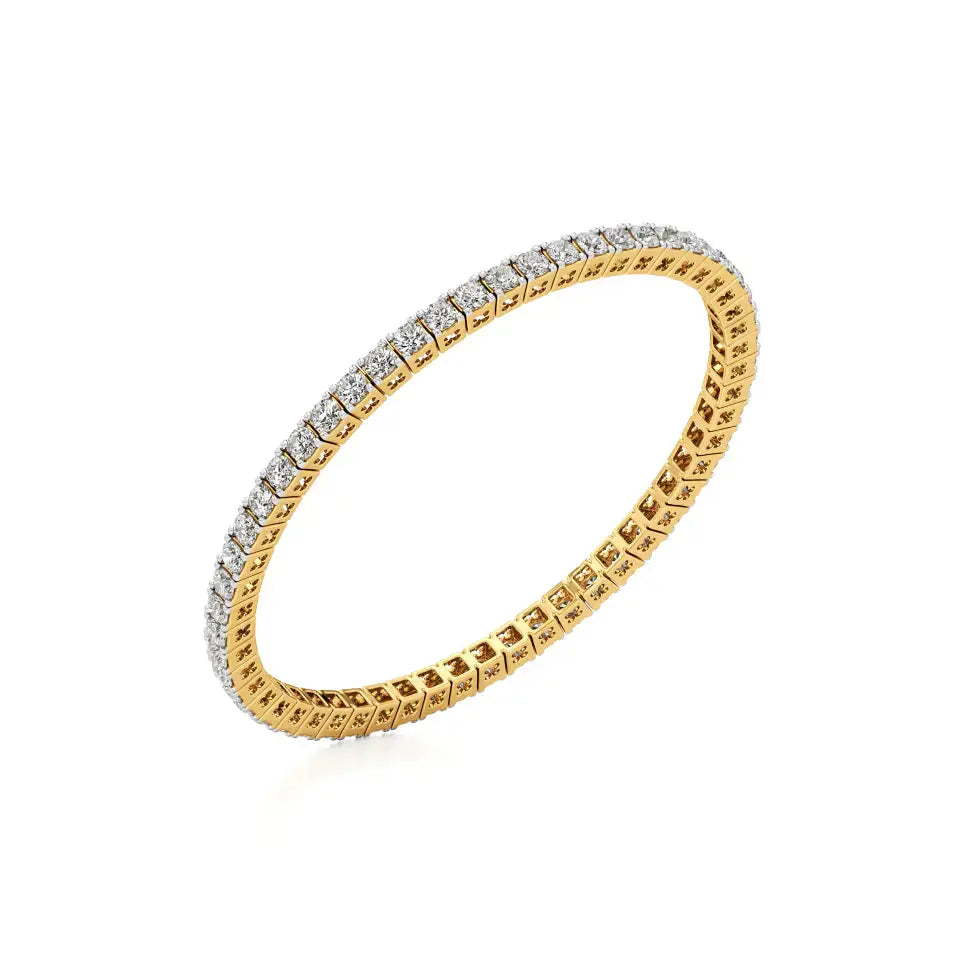 Ishar | Round Lab Grown Diamonds Tennis Bangle - Nivara
