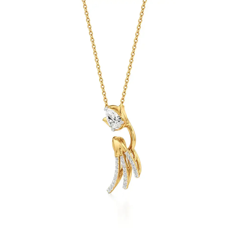 Flora | Classic Pear & Round Lab Grown Diamonds Floral Pendant - Nivara