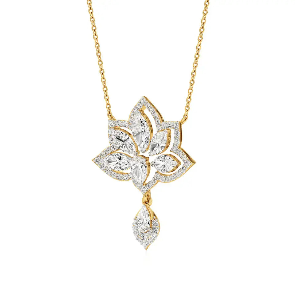 Flora | Pear, Marquise & Round Lab Grown Diamonds Floral Pendant - Nivara