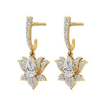 Flora | Pear & Round Lab-Grown Diamond Lotus Earrings - Nivara