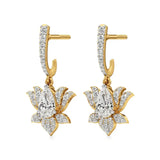 Flora | Pear & Round Lab-Grown Diamond Lotus Earrings - Nivara