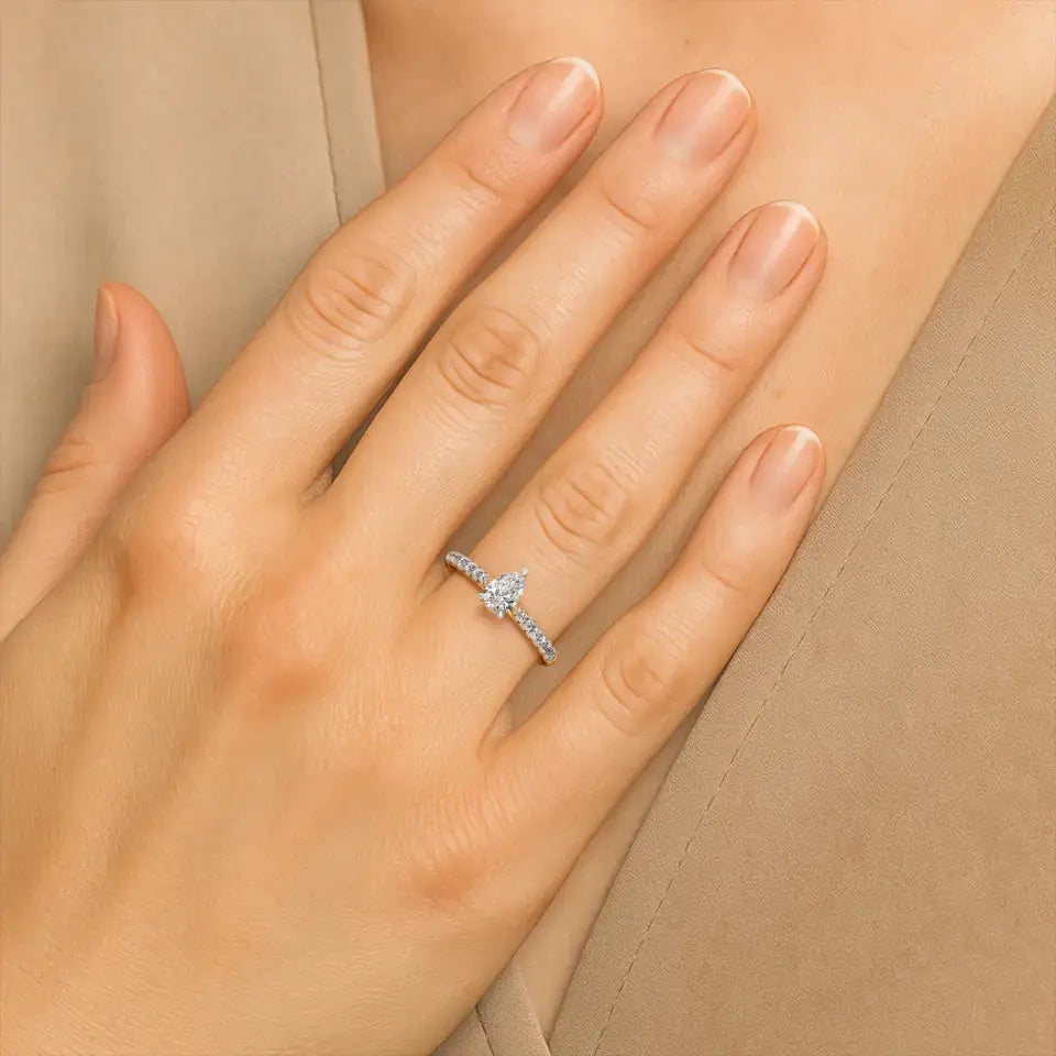Amara | Round & Pear Lab-Grown Diamond Ring - Nivara