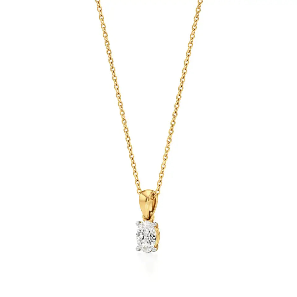 Thea | Oval-Cut Solitaire Lab Grown Diamond 4-Prong Setting Pendant - Nivara