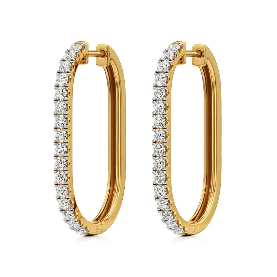 Mode | Round Lab-Grown Diamond Sleek Hoop Earrings - Nivara