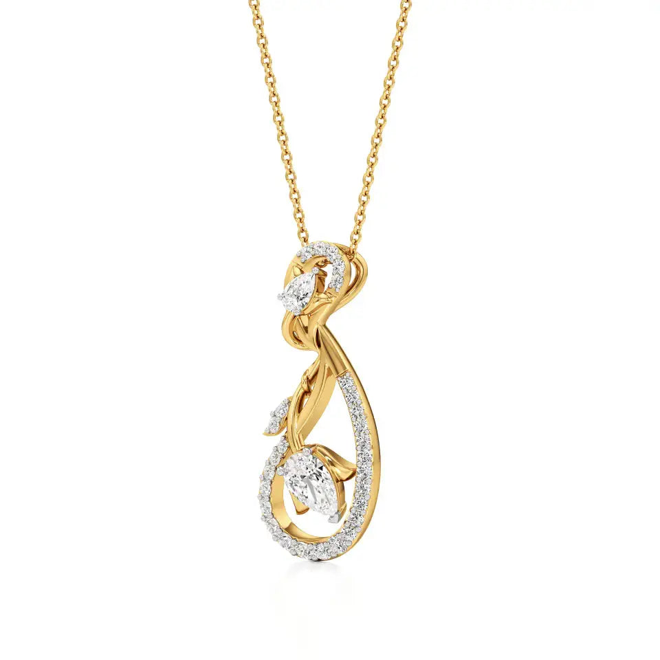 Mode | Pear & Round Lab Grown Diamonds Floral Pendant - Nivara