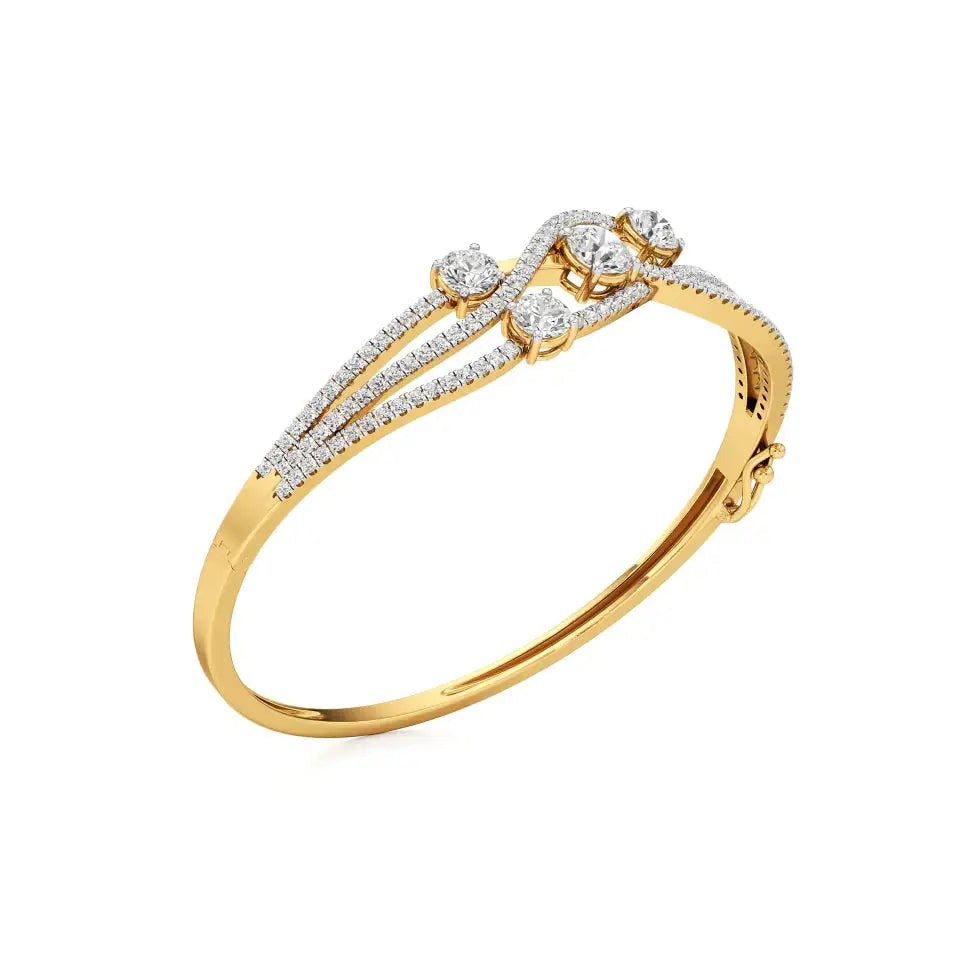 Celestia | Elegant Round Lab Grown Diamonds Bangle - Nivara