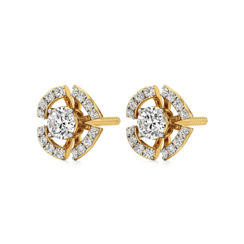 Nora | Round Lab-Grown Diamonds Halo Studs - Nivara