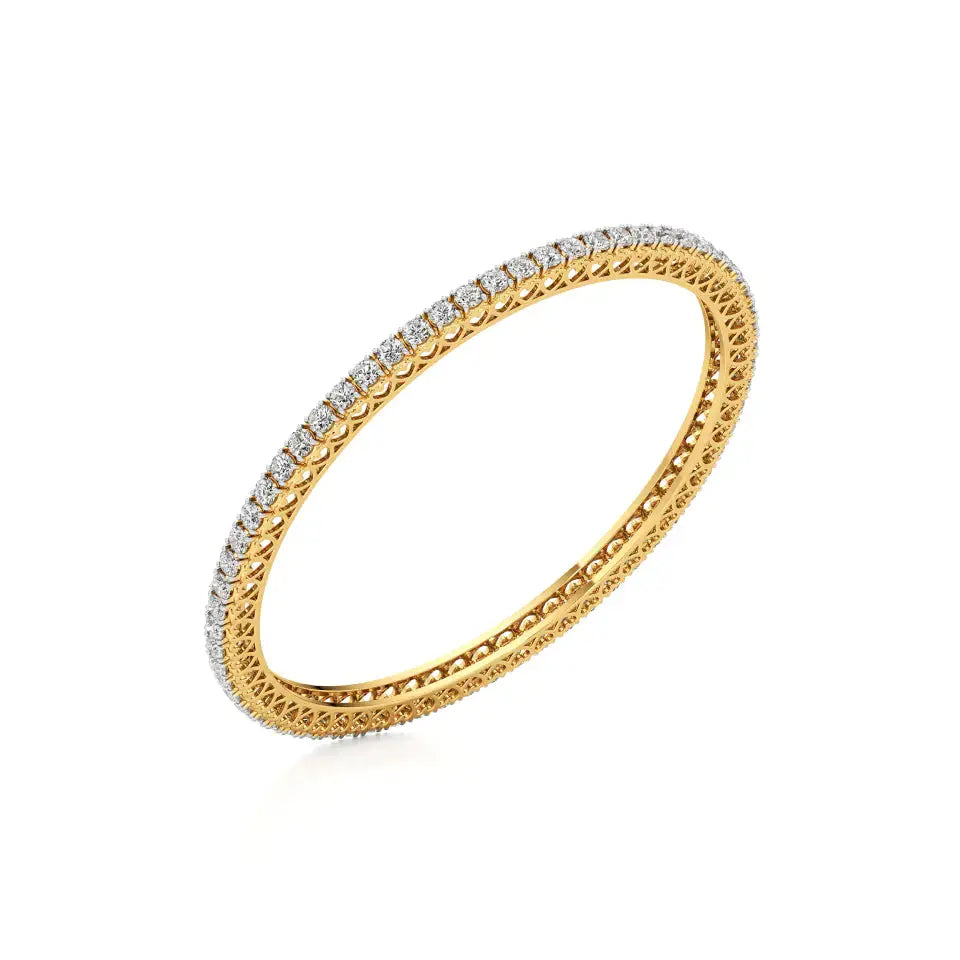 Ishar | Round Lab Grown Diamonds Tennis Bangle - Nivara