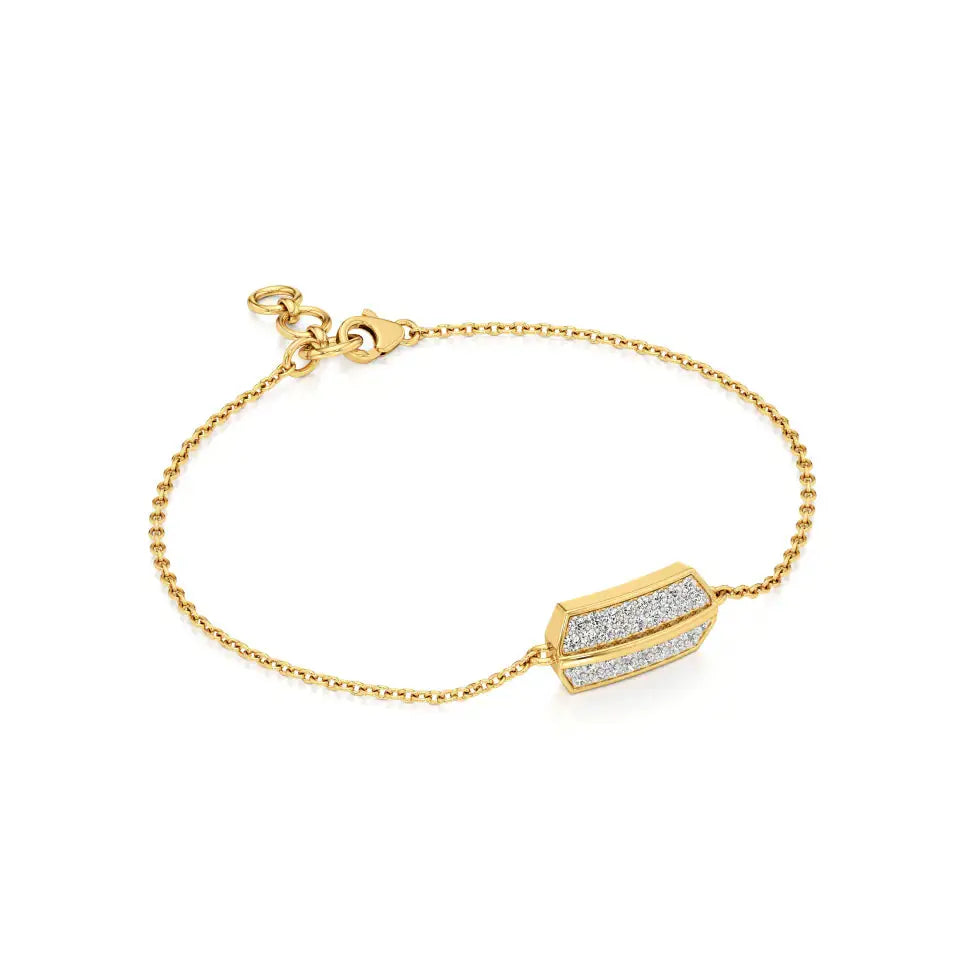 Rupak | Round Lab Grown Diamonds Clustered on Hexagon Charm Bracelet - Nivara