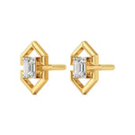 Mode | Emerald Solitaire Lab-Grown Diamond Studs - Nivara