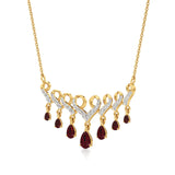 Anek | Round Lab Grown Diamonds & Pear-Cut Rubies Pendant