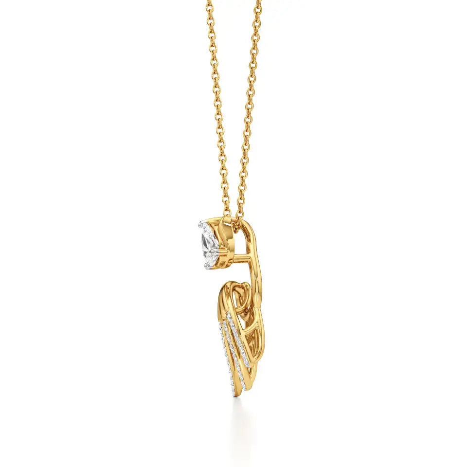 Flora | Classic Pear & Round Lab Grown Diamonds Floral Pendant - Nivara