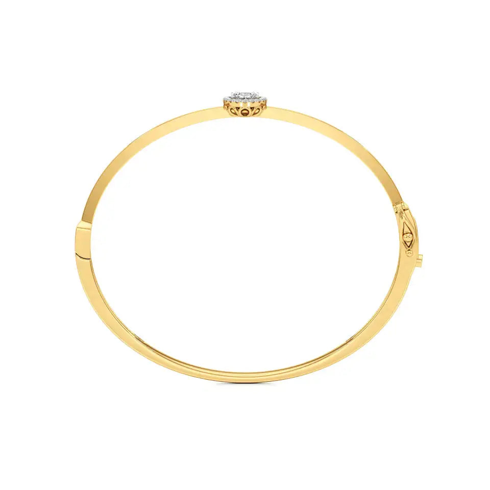 Mira | Oval Lab Grown Diamond Halo Design Oval Bangle - Nivara