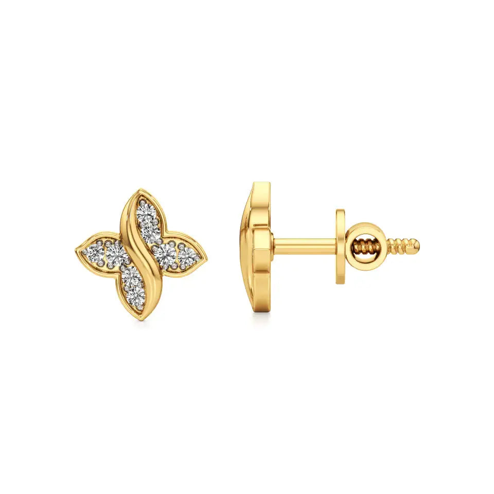 Flora | Round Lab-Grown Diamonds Floral Studs - Nivara