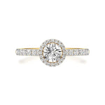 Mira | Round Lab-Grown Diamond Ring with Halo around it - Nivara