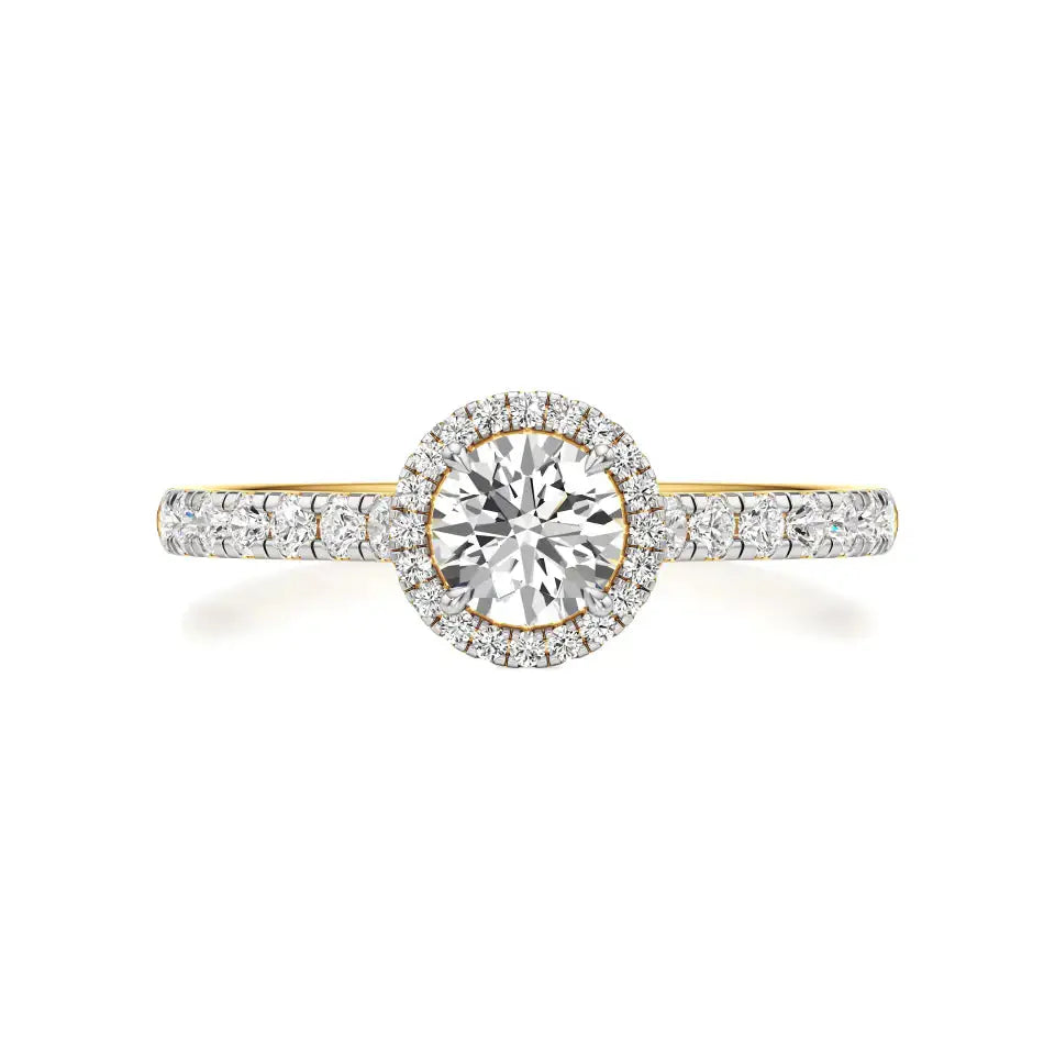 Mira | Round Lab-Grown Diamond Ring with Halo around it - Nivara