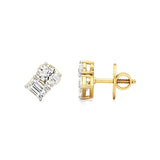 Toi et Moi | Oval & Emerald Lab-Grown Diamond Stud Earrings - Nivara