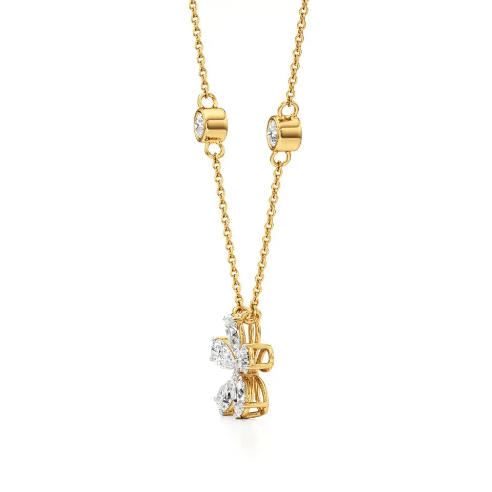 Flora | Pear & Round Lab Grown Diamonds Pendant - Nivara
