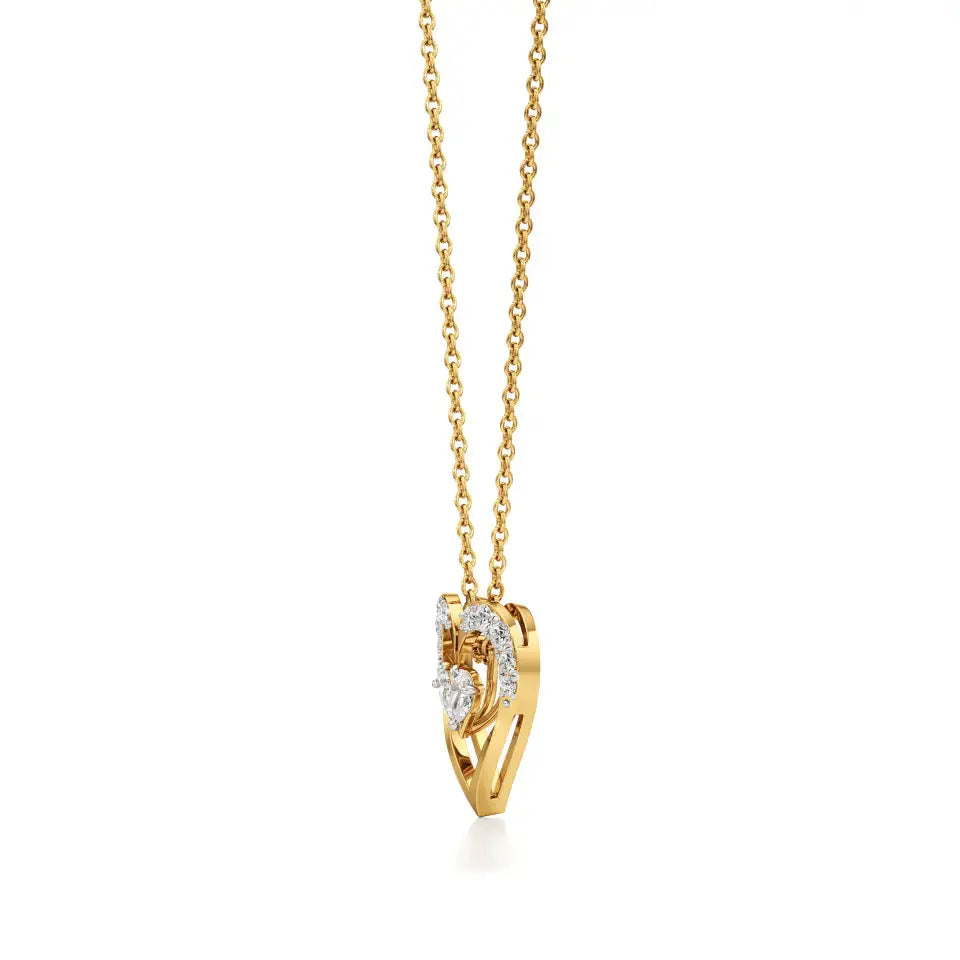Sneh | Classic Round & Pear Lab Grown Diamonds Heart Pendant - Nivara