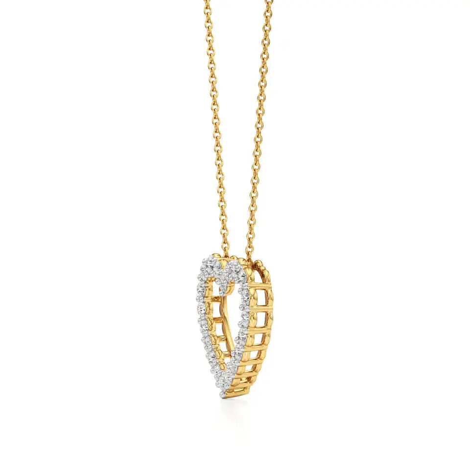 Sneh | Round Lab Grown Diamonds Heart Pendant - Nivara