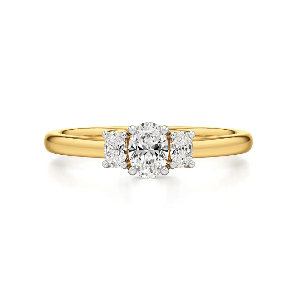 Aria | Oval Lab-Grown Diamond Three-Stone Ring - Nivara