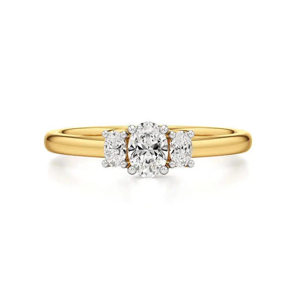 Aria | Oval Lab-Grown Diamond Three-Stone Ring - Nivara