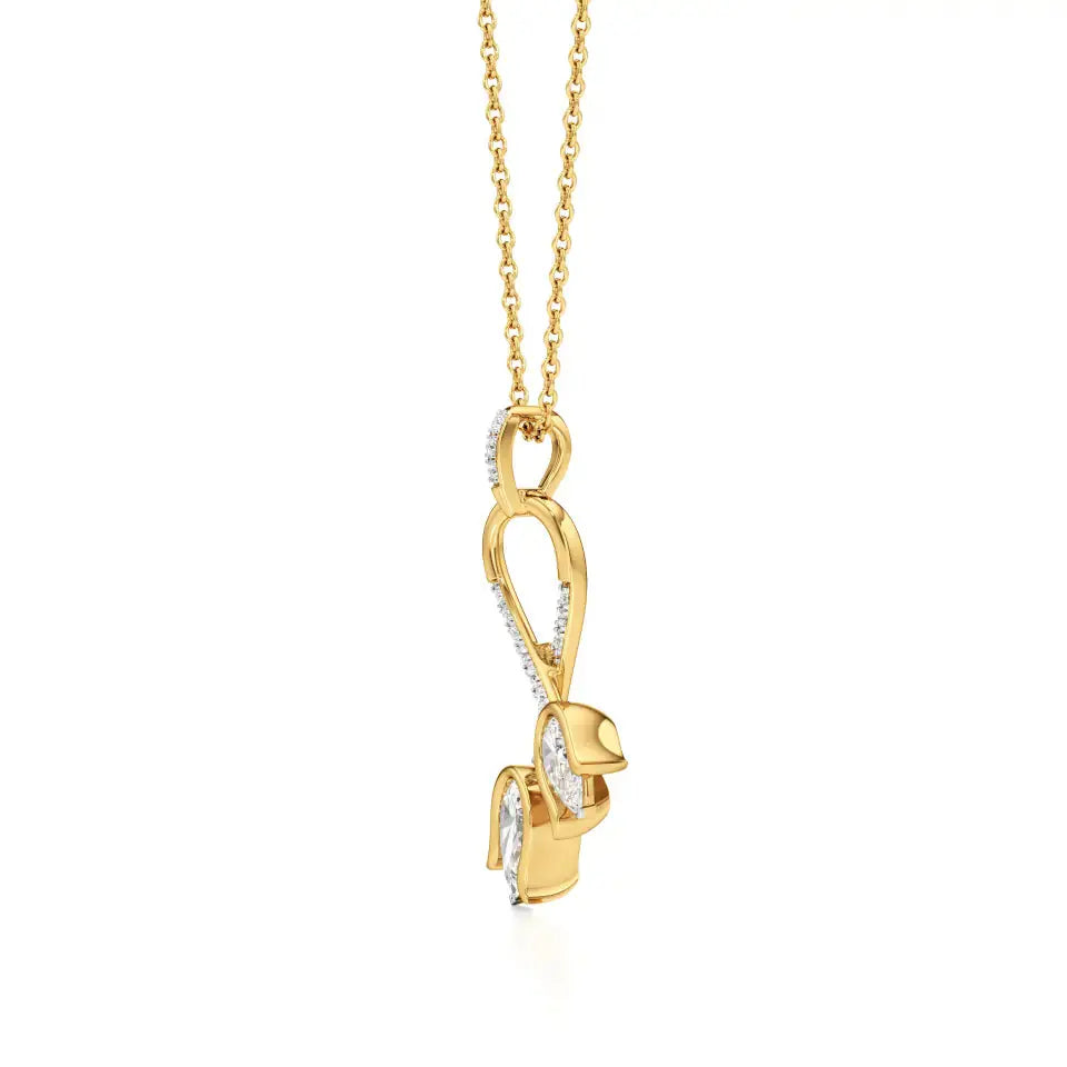 Flora | Pear & Round Lab Grown Diamonds Floral Pendant - Nivara
