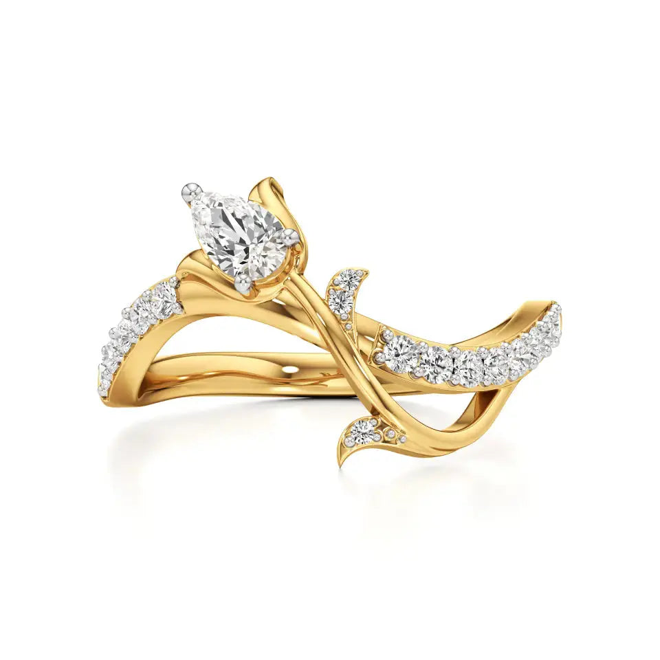 Mode | Round & Pear Lab-Grown Diamond Ring - Nivara