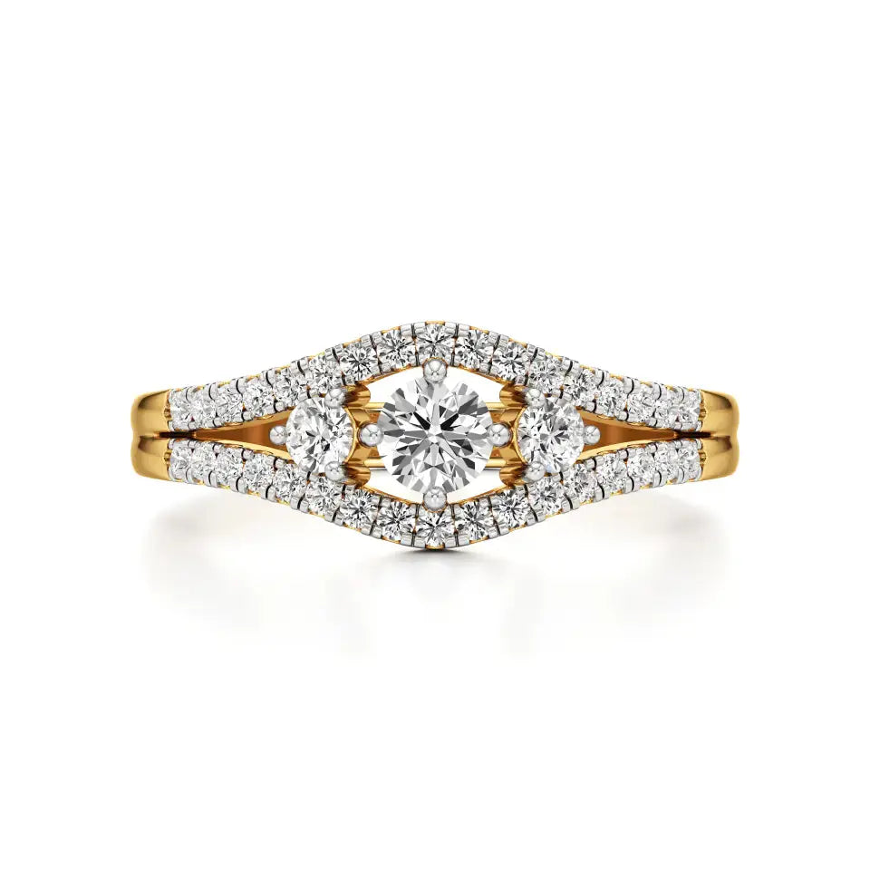 Aria | Round & Radiant Lab-Grown Diamond Three-Stone Ring - Nivara