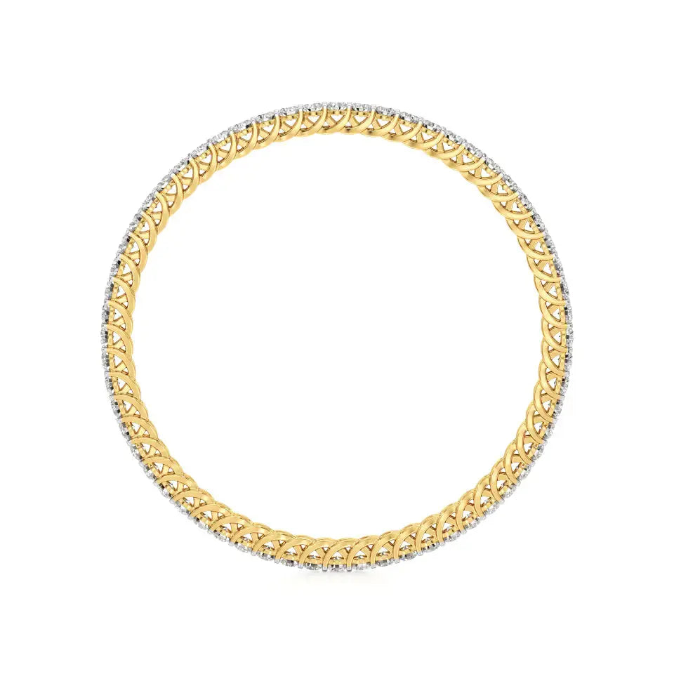 Ishar | Classic Round Lab Grown Diamonds Tennis Bangle - Nivara