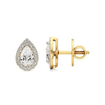 Mira | Pear Solitaire with Round Lab-Grown Diamond Halo Studs - Nivara
