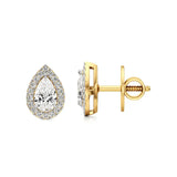 Mira | Pear Solitaire with Round Lab-Grown Diamond Halo Studs - Nivara