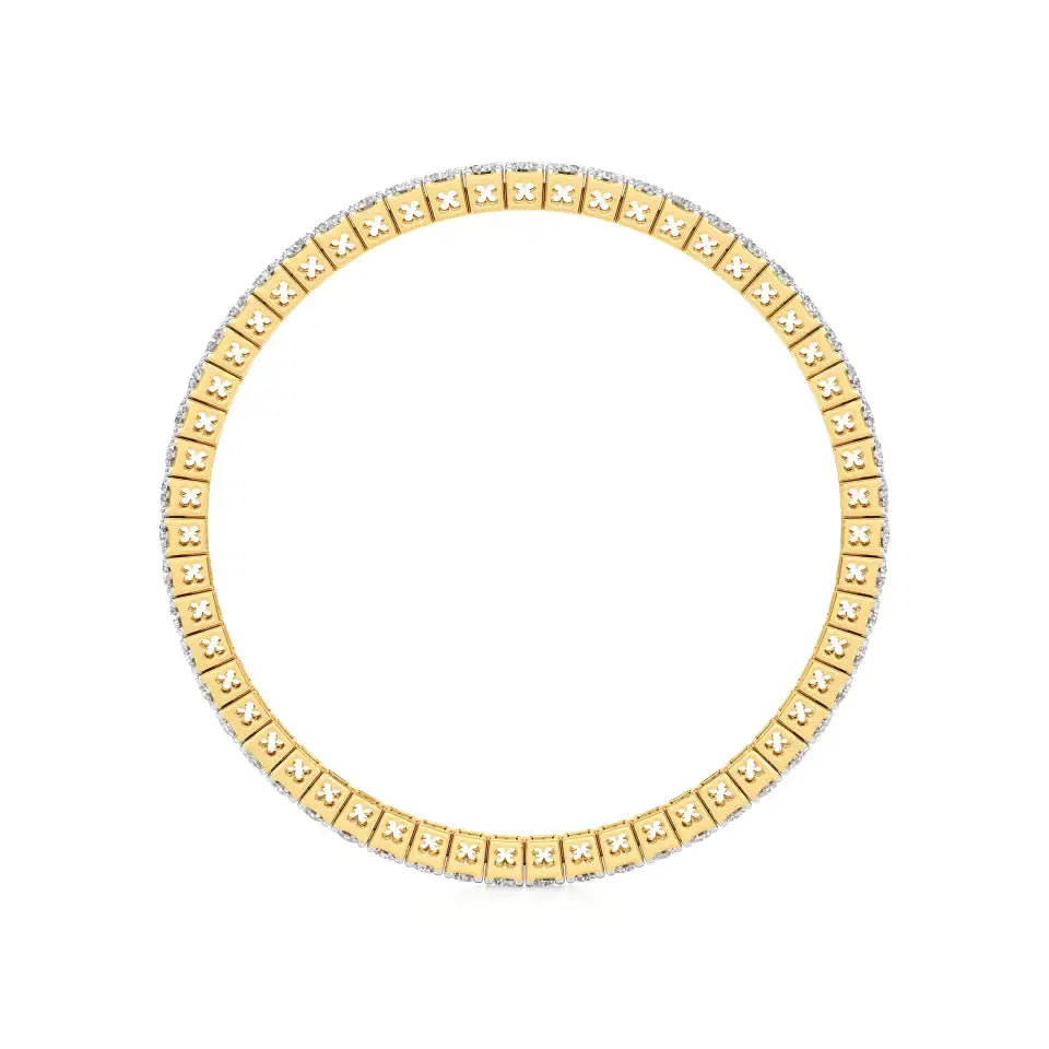 Ishar | Round Lab Grown Diamonds Tennis Bangle - Nivara