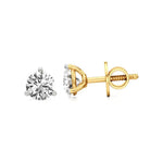 Sia | Three Prong Studs with Round Lab-Grown Diamond - Nivara