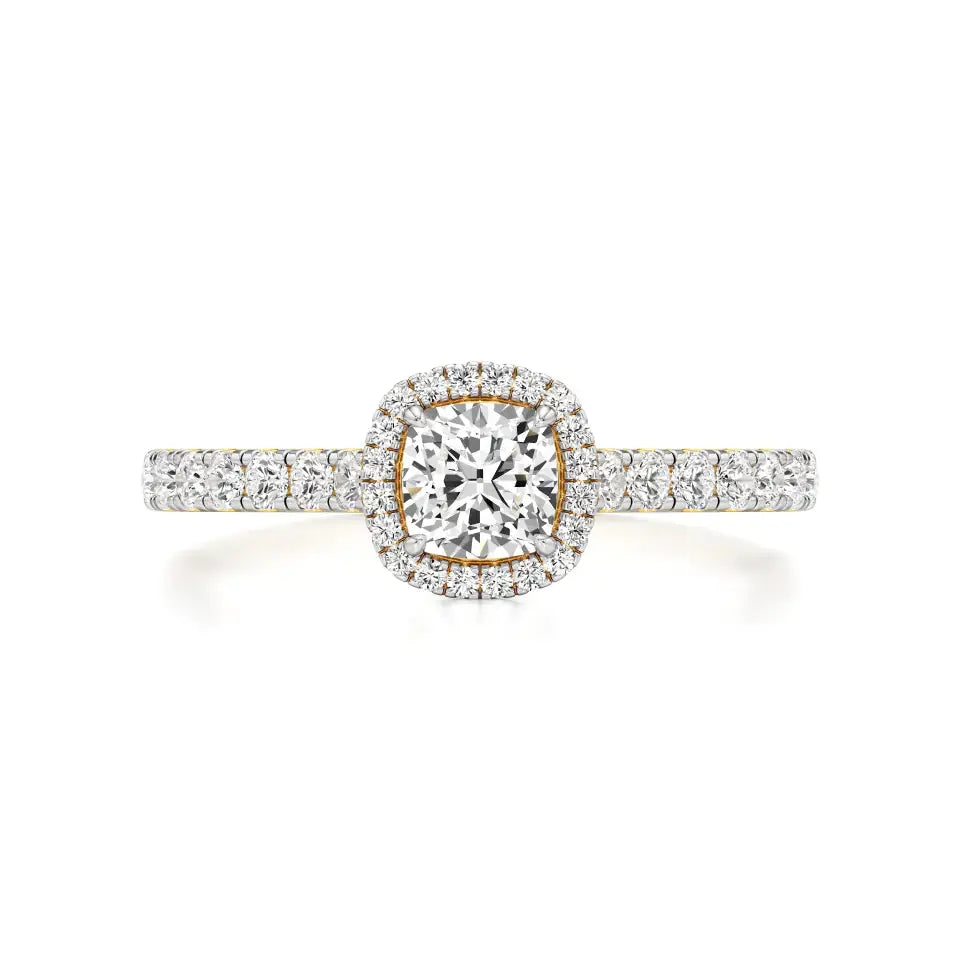 Mira | Cushion-cut Lab-Grown Diamond Halo Ring - Nivara