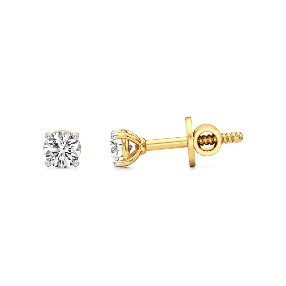 Thea | 4-Prong Studs with Round Lab-Grown Diamond - Nivara