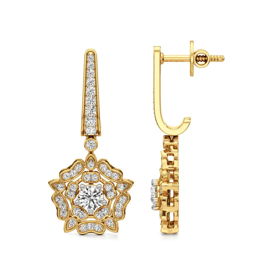 Flora | Round Round Lab-Grown Diamonds Floral Studs - Nivara
