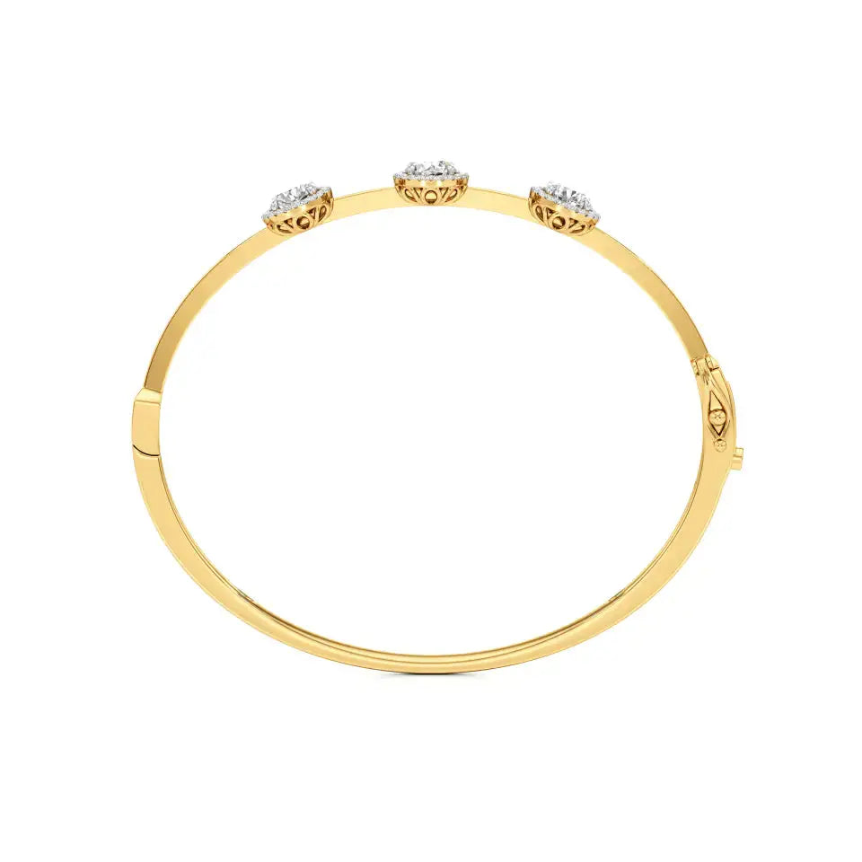 Elina | Round Lab Grown Diamonds Oval Bangle - Nivara